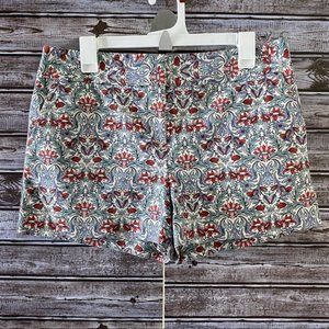 LOFT Women's Floral/Leaf Print Shorts Size‎ 10 Cotton Blend